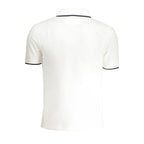White cotton men's polo shirt by La Martina with a classic collar and short sleeves, displayed flat on a neutral background.