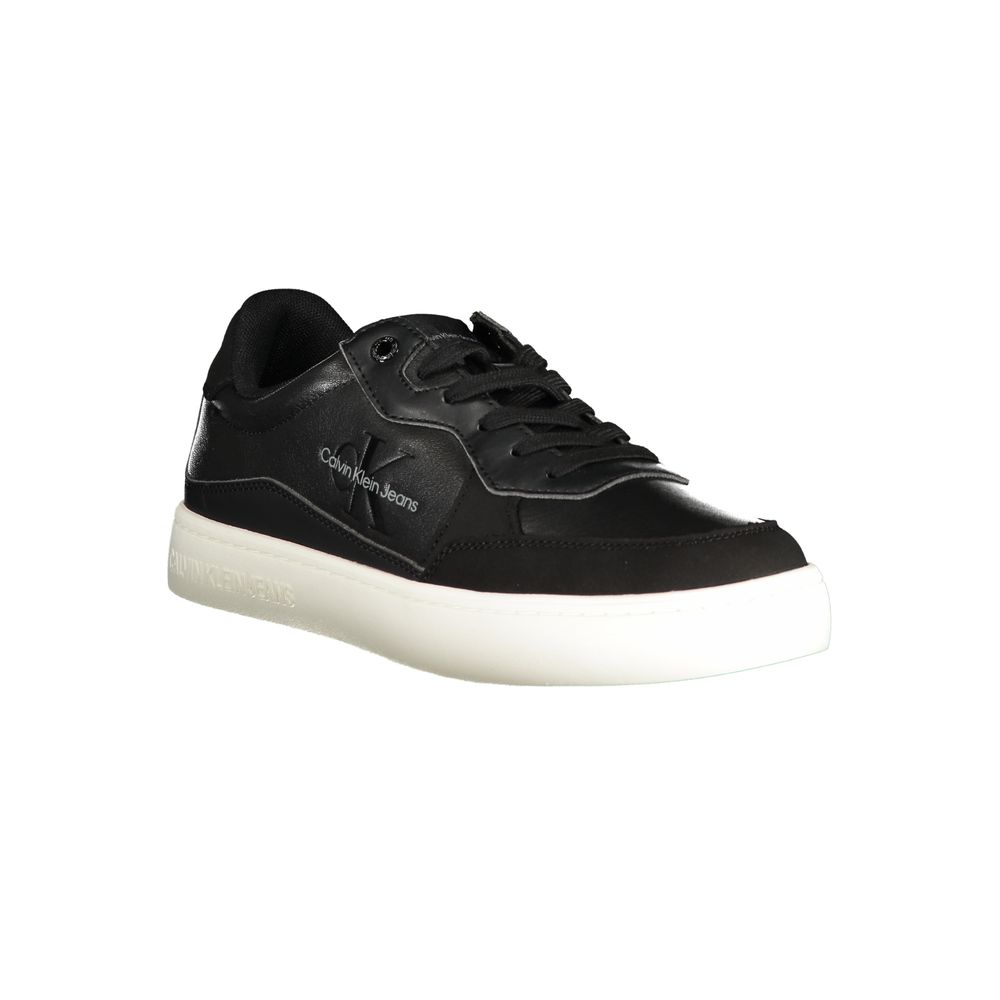 Calvin Klein Nero polyurethane men's sneaker with sleek black design, lace-up closure, and sporty style.