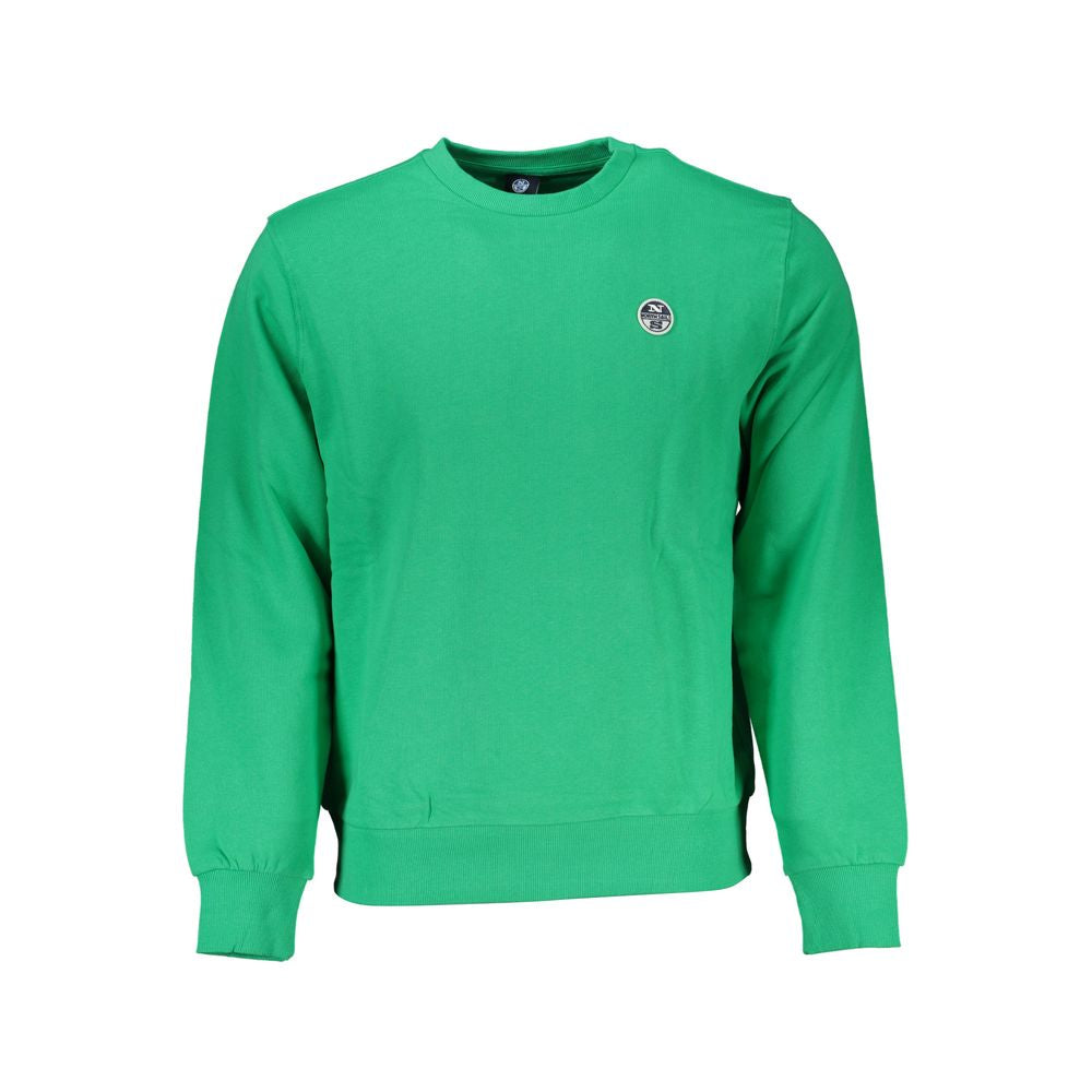 North Sails Verde Cotton men's sweatshirt, casual fit with ribbed cuffs and neckline, in green color.