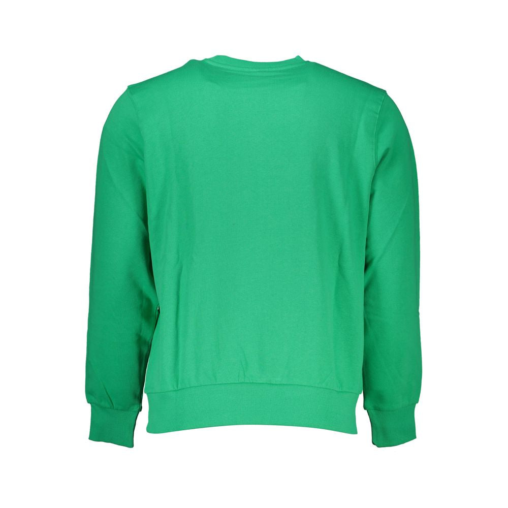 North Sails Verde cotton men's sweatshirt featuring a crew neck, long sleeves, and a relaxed fit in a vibrant green color.