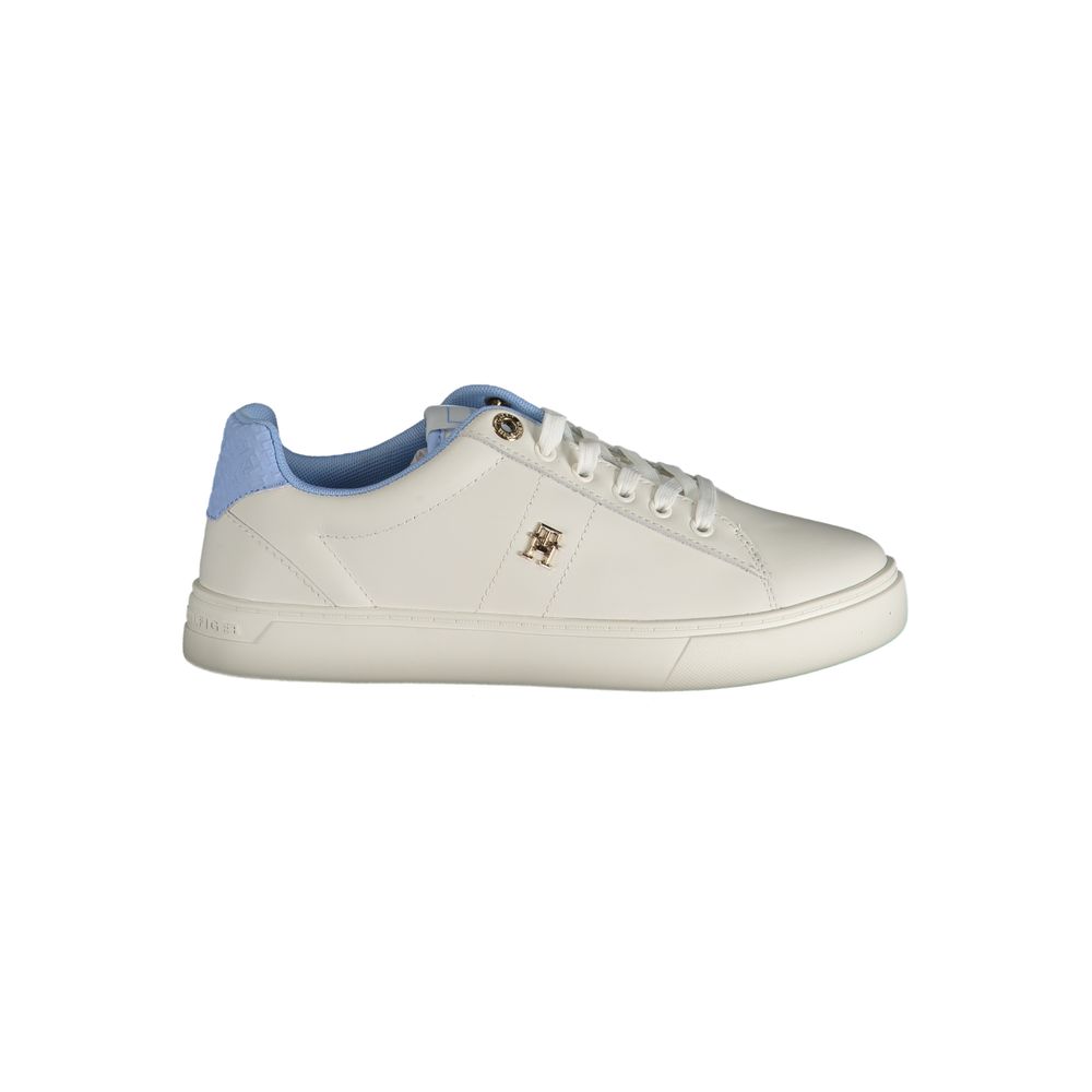Tommy Hilfiger Azzurro polyurethane female sneaker with white sole and blue accents, showcasing stylish casual footwear.