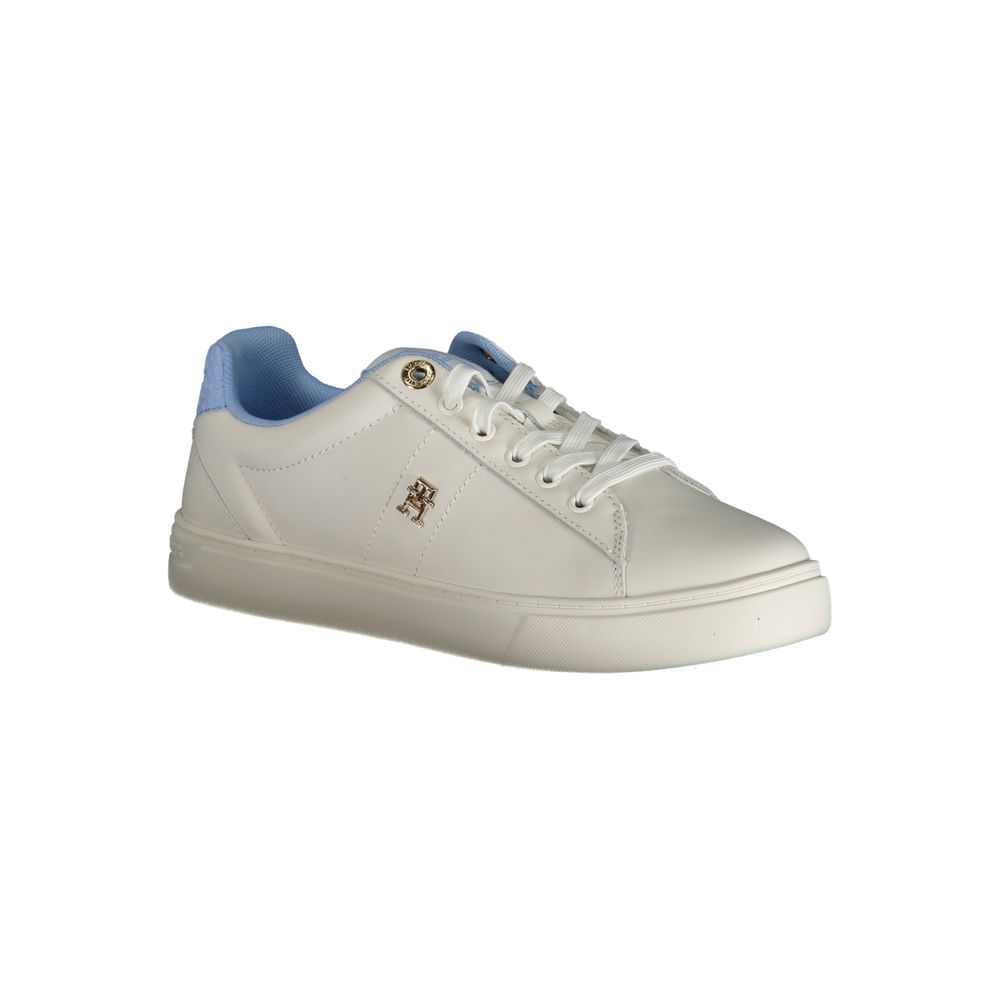 Tommy Hilfiger Azzurro female sneaker made of polyurethane with a sporty design and white sole, stylish casual footwear.