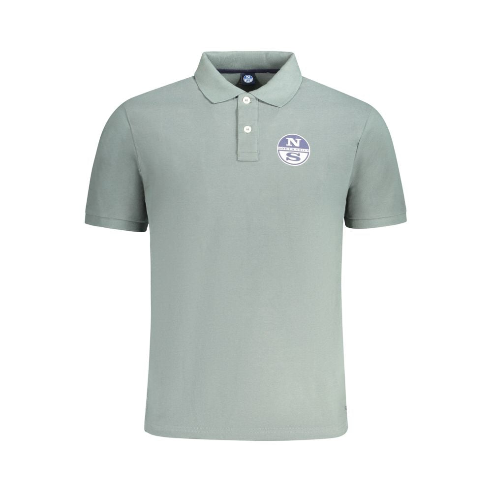 North Sails Verde cotton men's polo shirt, featuring a classic collar and short sleeves in green fabric.