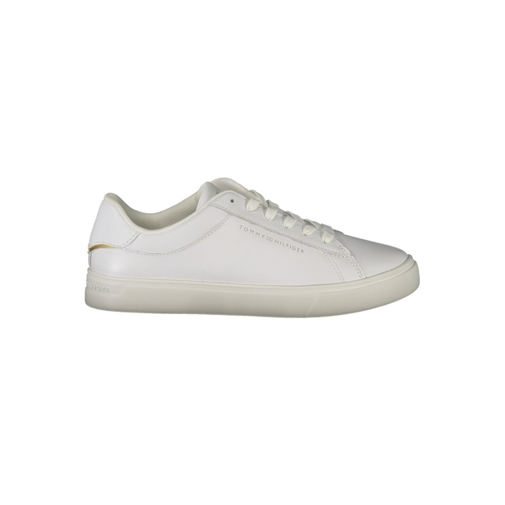 Tommy Hilfiger Bianco women's polyurethane sneakers with white design and sporty style.