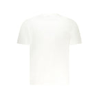 White cotton men's T-shirt by North Sails, featuring a classic crewneck design and minimal branding, laid flat on a white background.