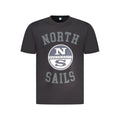 Black cotton men's T-shirt by North Sails, featuring a classic crew neckline and minimalist design.