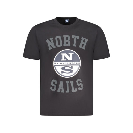 North Sails Black Cotton Men T-Shirt North Sails