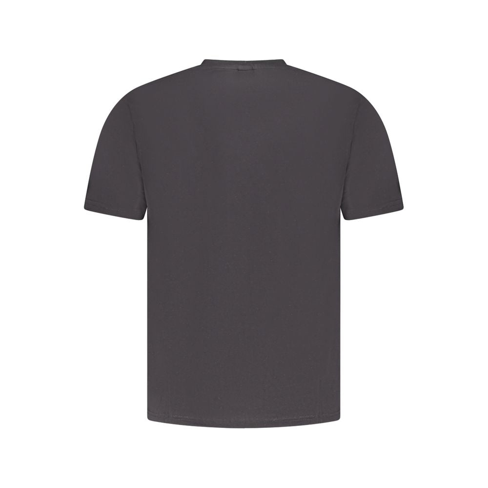 Black North Sails cotton men’s T-shirt displayed flat, showing the crew neckline and minimalist design.