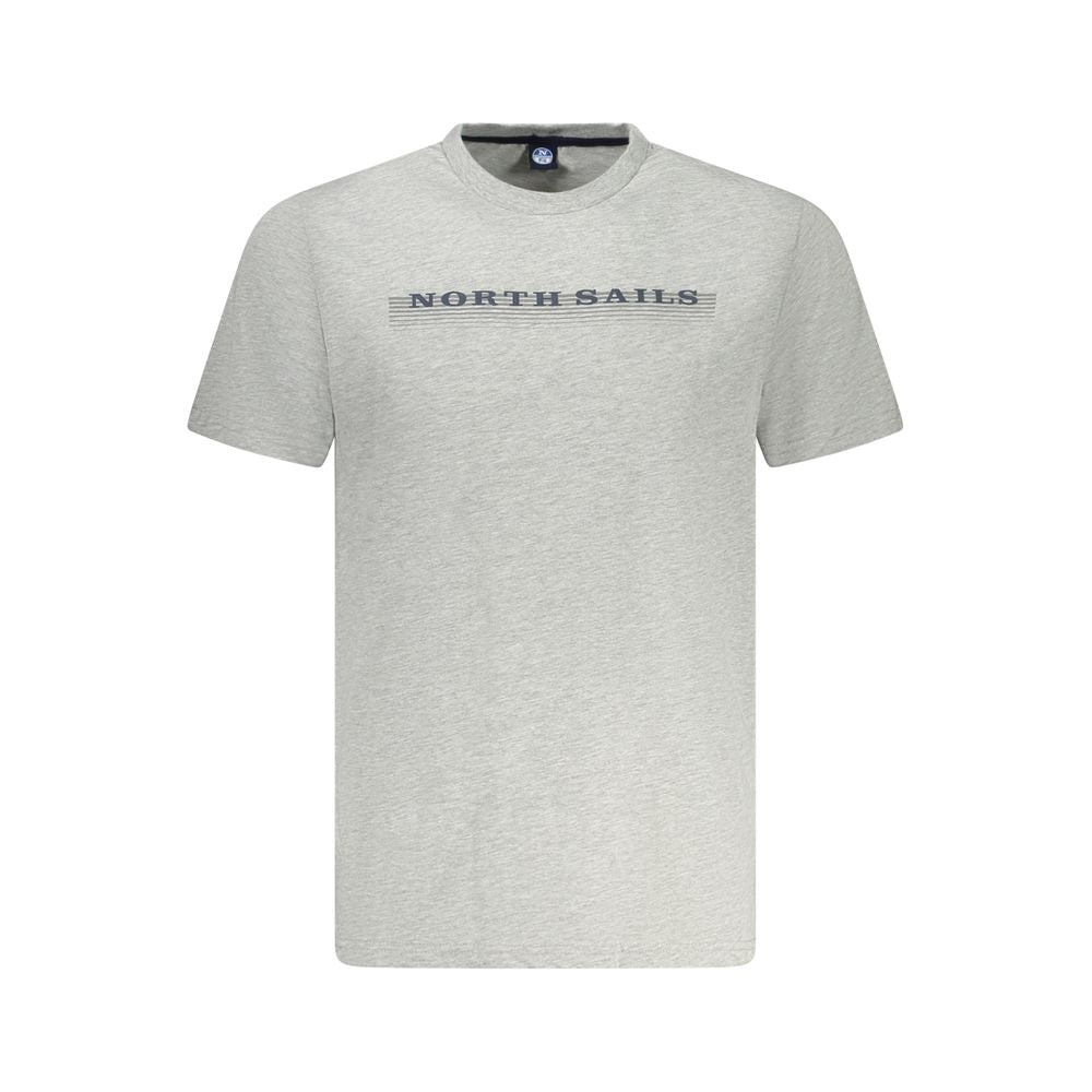 Brown cotton men's T-shirt by North Sails, featuring a classic fit and crew neckline, shown on a model.
