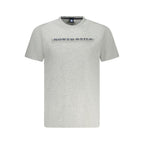 Brown cotton men's T-shirt by North Sails, featuring a classic fit and crew neckline, shown on a model.