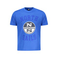 Blue cotton men's T-shirt by North Sails with a classic fit and crew neckline, shown on a plain background.