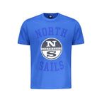 Blue cotton men's T-shirt by North Sails with a classic fit and crew neckline, shown on a plain background.