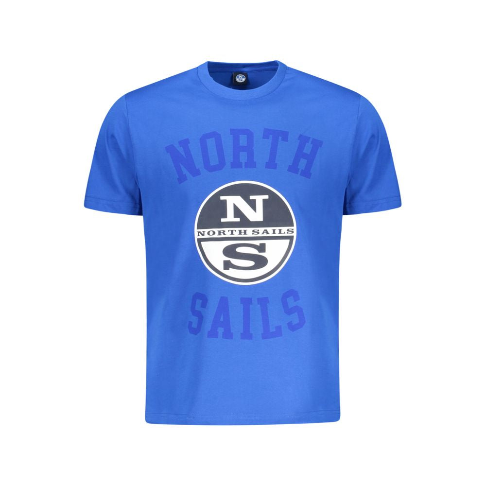 Blue cotton men's T-shirt by North Sails with a classic fit and crew neckline, shown on a plain background.
