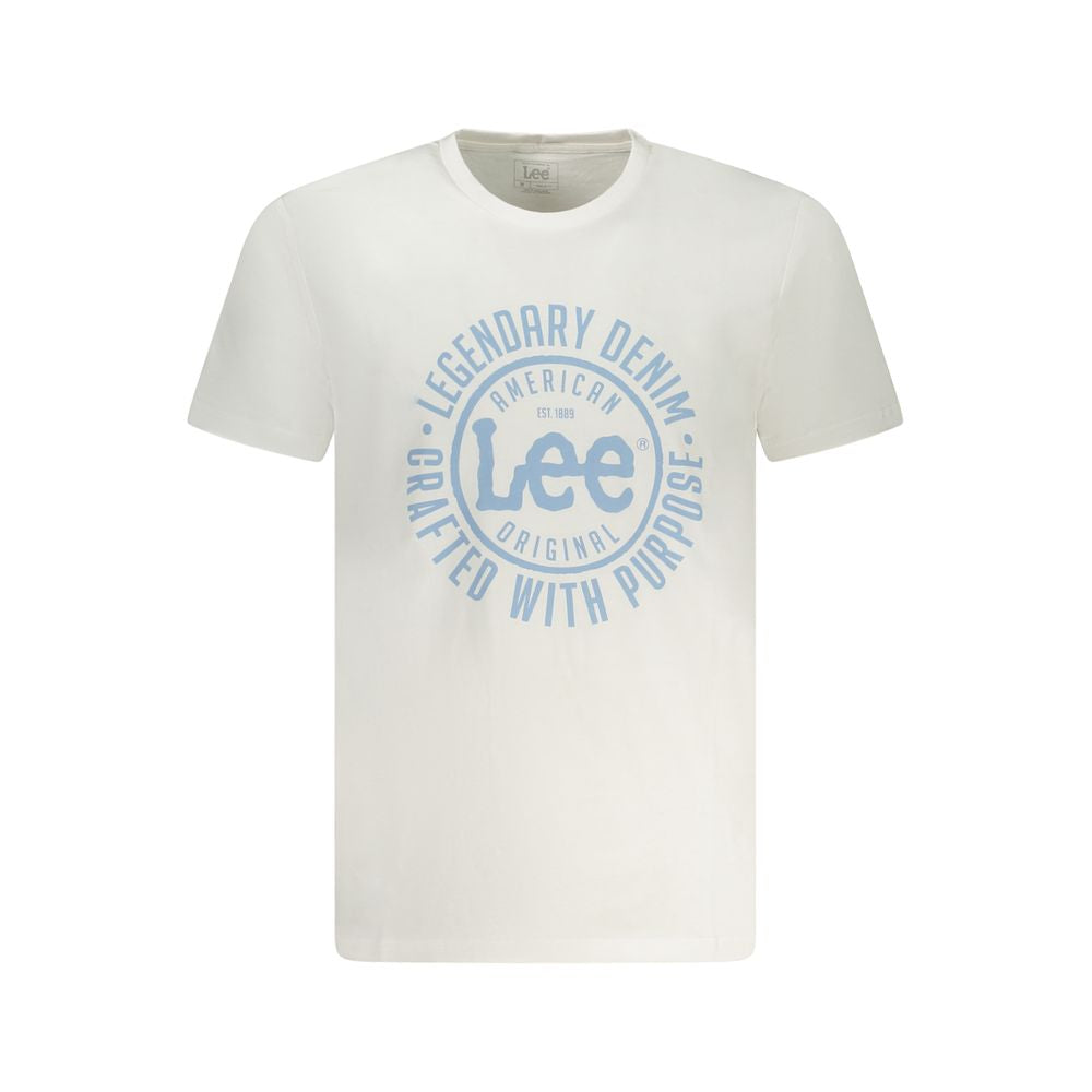 Lee White Cotton Men T-Shirt Lee