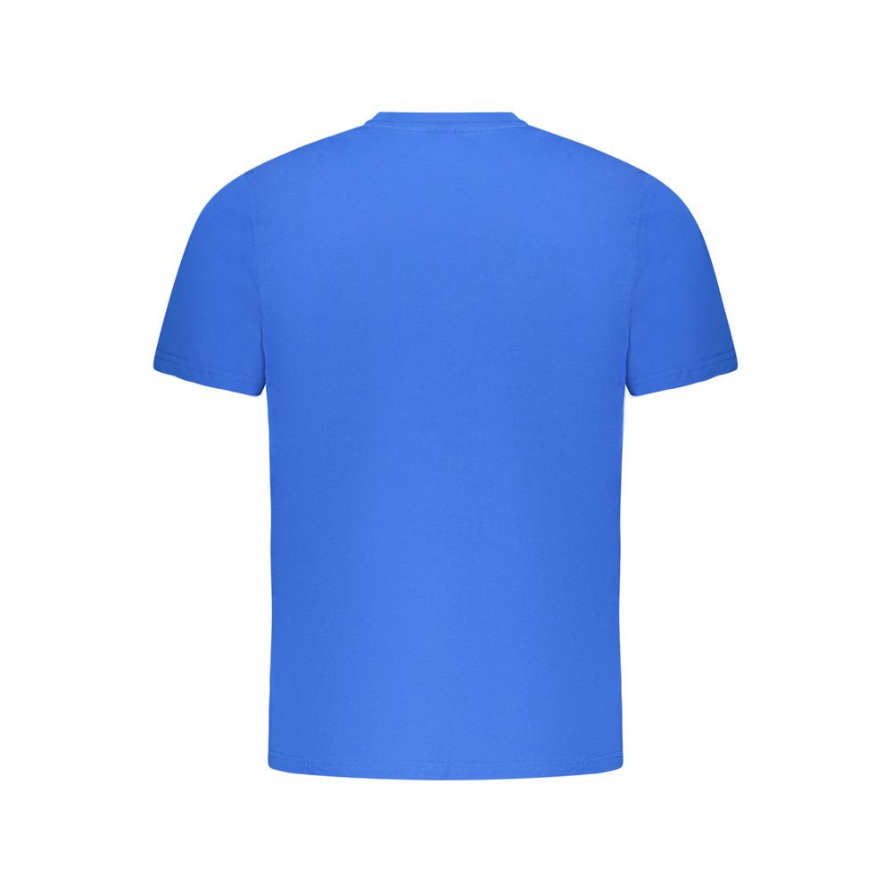 North Sails blue cotton men's T-shirt with round neckline and short sleeves, casual and comfortable for everyday wear.