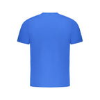 North Sails blue cotton men's T-shirt with round neckline and short sleeves, casual and comfortable for everyday wear.