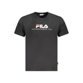 Black cotton unisex T-shirt by Fila with a classic fit and simple design, shown on a plain background.