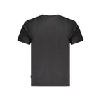 Unisex black cotton Fila T-shirt with crew neck and short sleeves, casual everyday wear.
