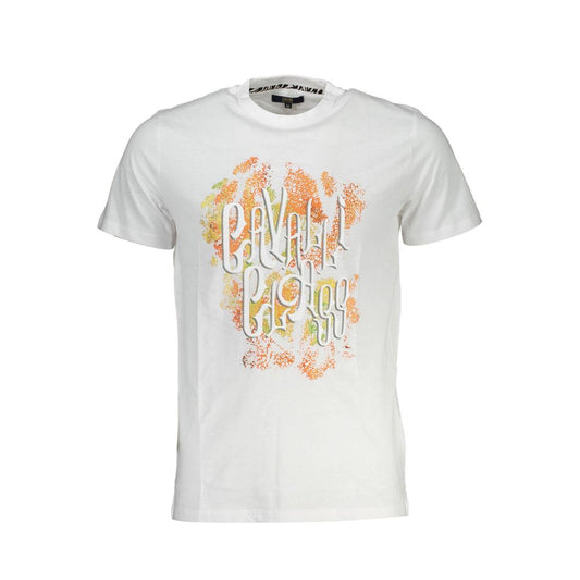 Cavalli Class White Cotton Men T-Shirt Cavalli Class