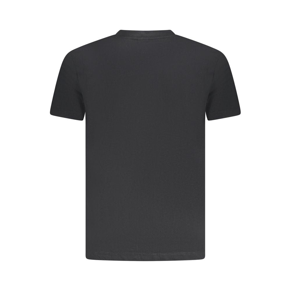 Black cotton men's T-shirt by Armata Di Mare, featuring a classic fit and simple crew neck design.