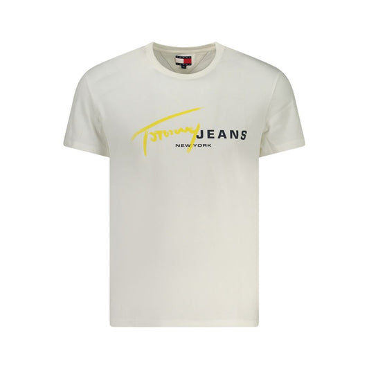 Tommy Hilfiger White Cotton Men T-Shirt Tommy Hilfiger