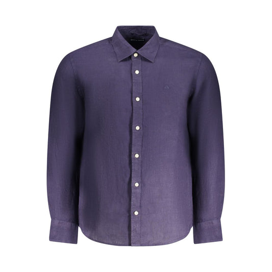 North Sails Blu Linen Men Shirt North Sails