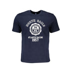 Blue cotton men's T-shirt by North Sails with a crew neck and casual fit, displayed on a plain background.