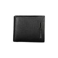 Calvin Klein black leather men's wallet with multiple card slots and a sleek, minimalist design.