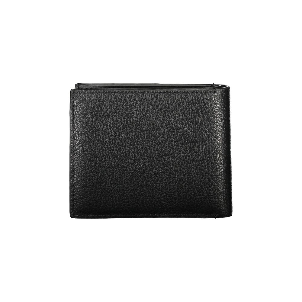 Calvin Klein black leather men's wallet with multiple card slots and a sleek design.