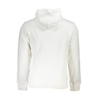La Martina white cotton men's hoodie sweater with zip pockets, featuring a casual design and hood for everyday wear.