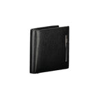 Calvin Klein black leather men's wallet with multiple card slots and a sleek, minimalist design.
