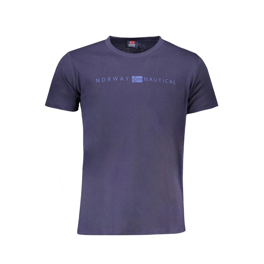 Blue cotton men's T-shirt by Norway 1963 featuring a classic crew neck and minimal design.