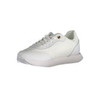 White leather women's sneaker by Tommy Hilfiger with classic design and subtle logo details.