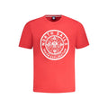 Red North Sails cotton men's T-shirt with crew neck and short sleeves, casual style, front view.