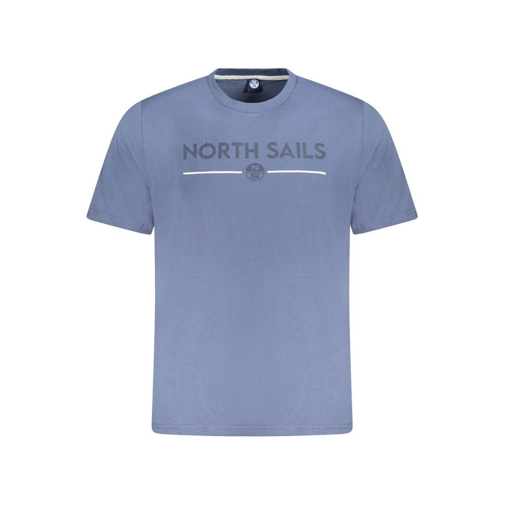 North Sails Blu Cotton Men’s T-Shirt with crew neck and short sleeves, featuring the North Sails logo on the chest.