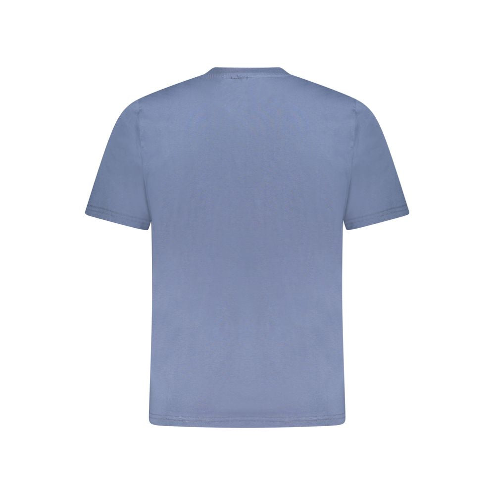 North Sails Blu Cotton Men’s T-Shirt displayed on a hanger, showcasing its casual style and soft blue fabric.