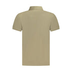 Timberland men's brown cotton polo shirt with classic collar and short sleeves, casual and comfortable for everyday wear.