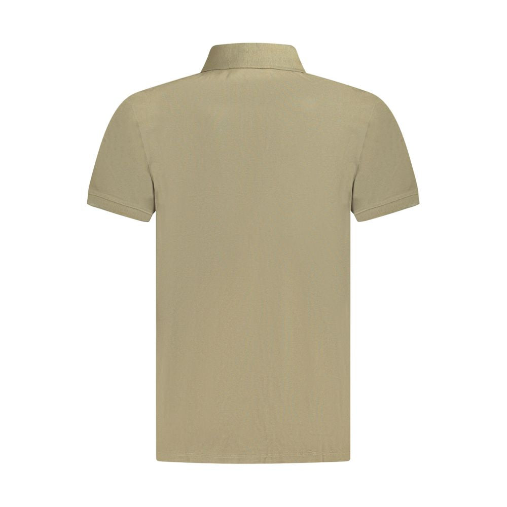 Timberland men's brown cotton polo shirt with classic collar and short sleeves, casual and comfortable for everyday wear.