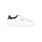 Blauer men's Bianco polyurethane sneaker with white and black design, featuring laces and a durable rubber sole.