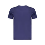 Cavalli Class Blu cotton men's T-shirt with a classic fit and short sleeves, displayed on a plain background.
