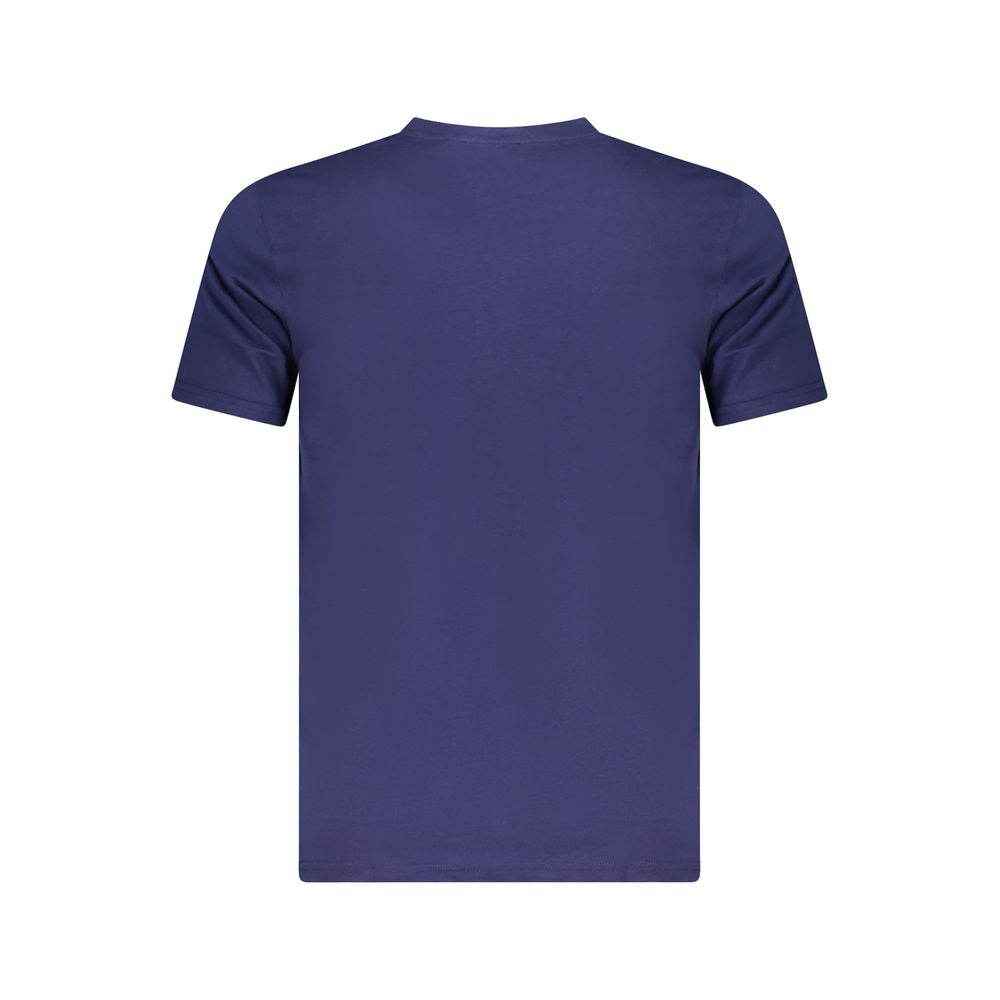 Cavalli Class Blu cotton men's T-shirt with a classic fit and short sleeves, displayed on a plain background.