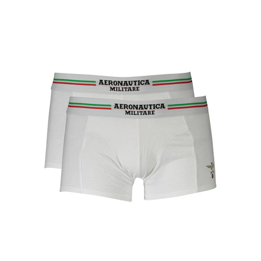Aeronautica Militare White Cotton Men Boxer Aeronautica Militare