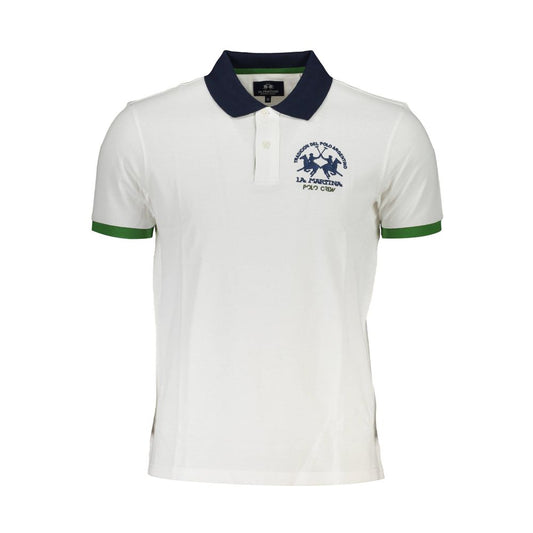 La Martina Bianco Cotton Men Polo La Martina