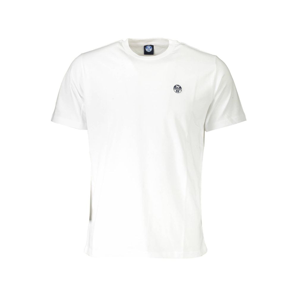 White North Sails Bianco cotton men's T-shirt with crew neck and short sleeves, casual style, displayed flat.