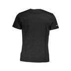 Black La Martina men's cotton T-shirt with crew neck and short sleeves, displayed flat on a white background.