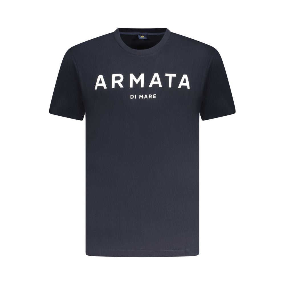 Blue cotton men's T-shirt from Armata Di Mare featuring a classic fit and crew neckline.