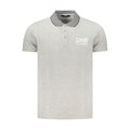 Cavalli Class gray cotton men's polo shirt with classic collar and short sleeves, featuring subtle branding details.