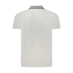Cavalli Class men's gray cotton polo shirt with a classic collar and short sleeves, stylish and comfortable for casual wear.