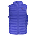 Norway 1963 Blu Poliammide men's vest showcasing a sleek, blue fabric with a fitted design and front zipper closure.