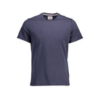 Blue organic cotton men's T-shirt by Tommy Hilfiger with a classic crew neck and subtle logo detail.